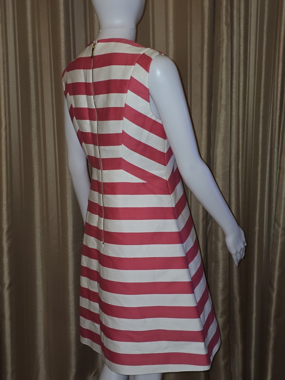 Kate Spade Pink and White Striped Fit-and-Flare Mini Dress Size 4 - Picture 3 of 7